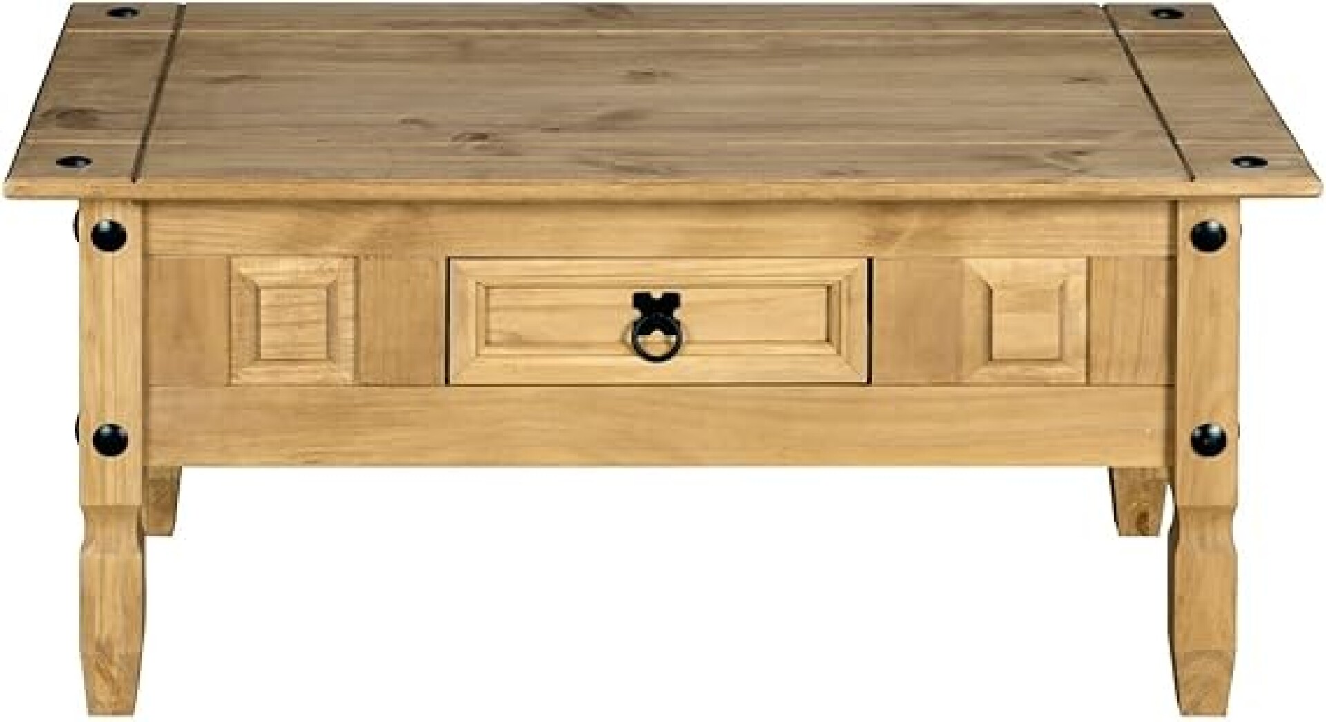 Mesa de centro ESTILO MEXICANO 1 cajón Color CERA NATURAL 