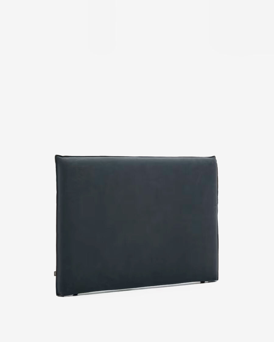 Cabecero Jaira con funda desenfundable de lino y algodón en color gris antracita para cama FSC Mix Credit de 160