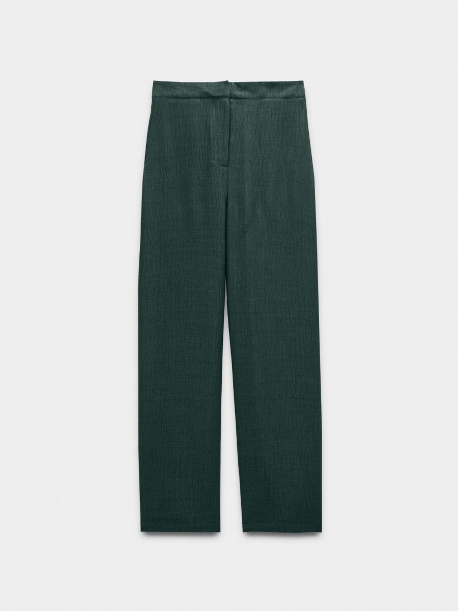 Pantalones Con Efecto Arrugado verde