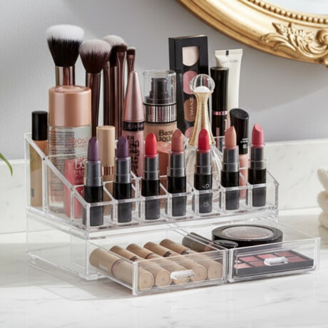 Organizador para cosméticos de acrílico TRANSPARENTE