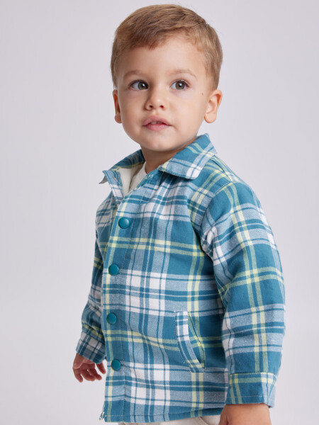 Sobrecamisa de abrigo a cuadros Verde