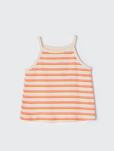 MUSCULOSA INFANTIL EN TELA ACANALADA NARANJA