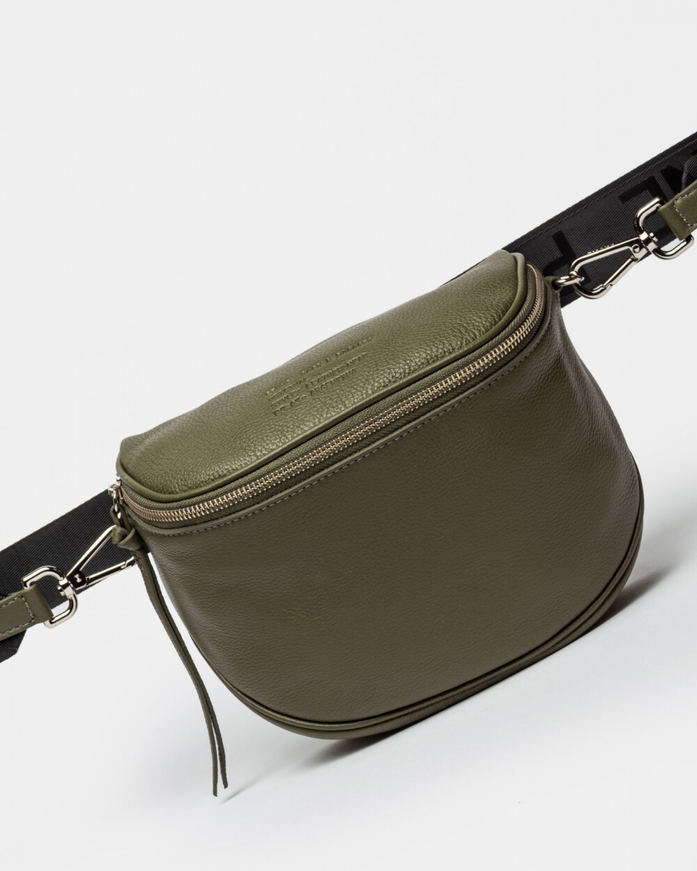 Bandolera Soft en Cuero Graneado Verde
