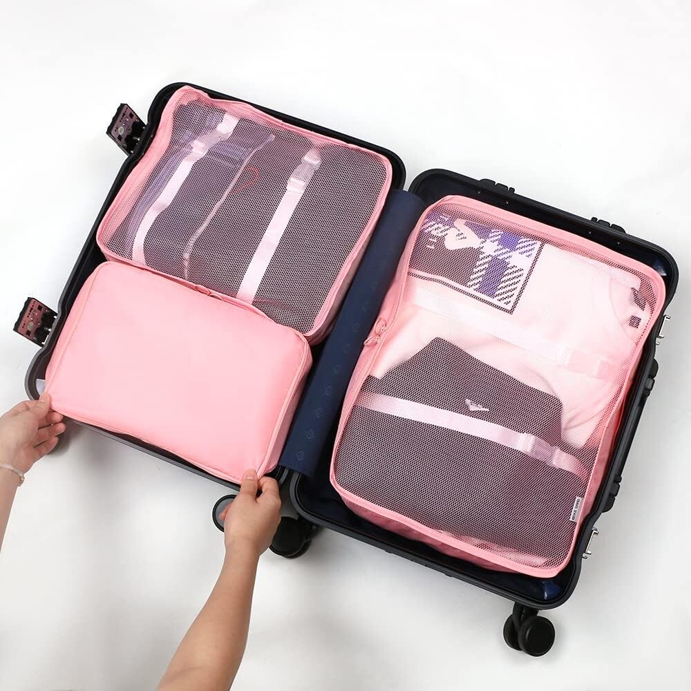 Kit Organizador de Viaje 8 Piezas Rosa