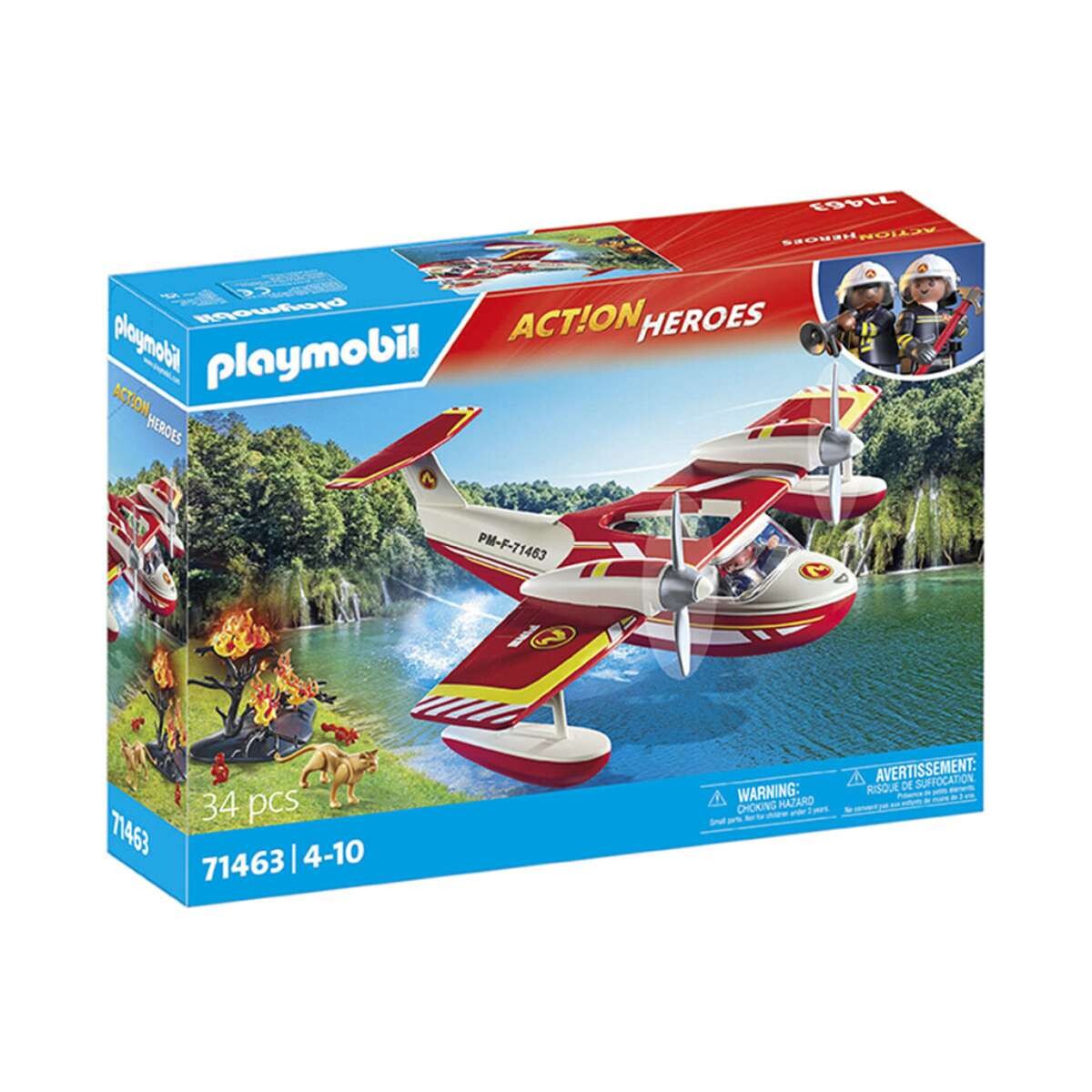 Hidroavión de Bomberos Playmobil - 34 Piezas con Figuras 
