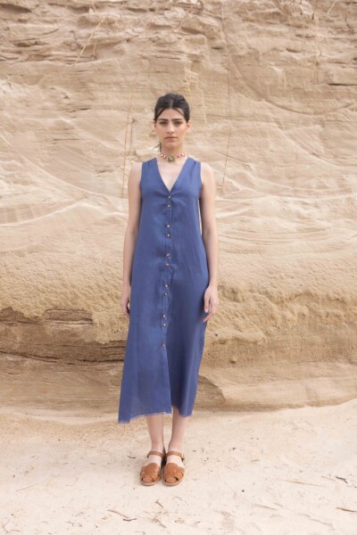 VESTIDO VESTA Azul Piedra