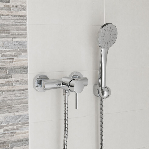 GRIFERIA DUCHA MONOCOMANDO EXTERIOR BRILLO LINEA LILO CROMO