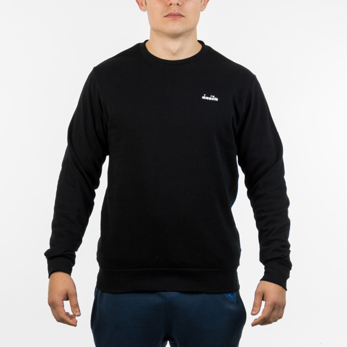 Diadora Men's Crew Sweater - Black - Negro 