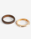 Pulseras Rígidas Sets Madera Set Pulseras Rígidas Metal Y Madera - Dorado