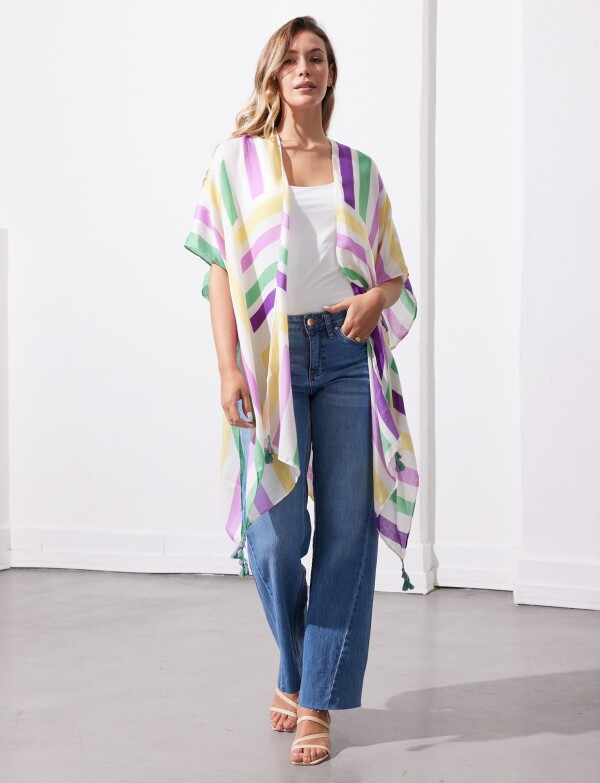 Kimono Lineas MULTI/VIOLETA