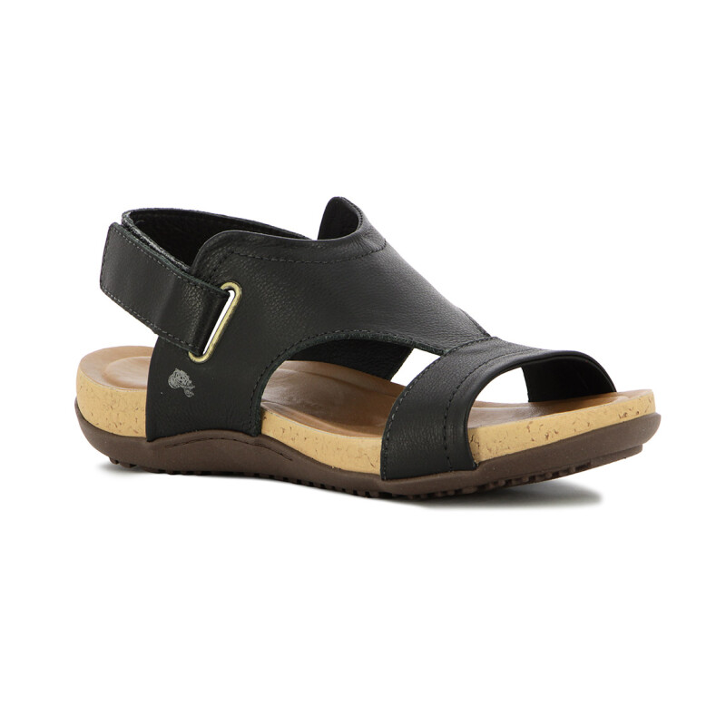 Sandalia Casual Mujer Country Dos Tiras Con Pulsera Negro