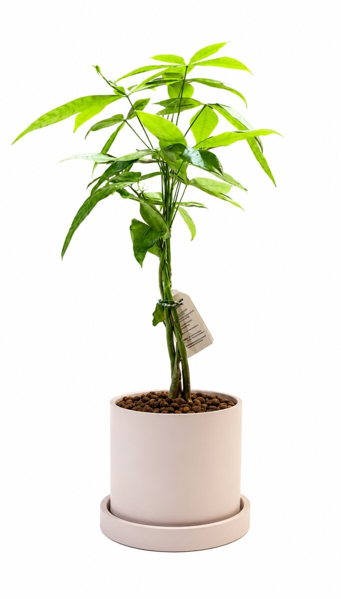 MONEY TREE (PACHIRA AQUATICA)EN MACETA CERAMICA - ROSA 