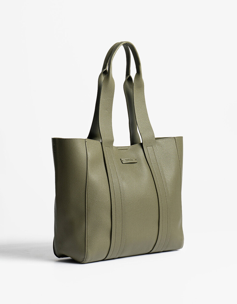 Shopper Basicos Shopper Con Doble Asa - Verde Militar
