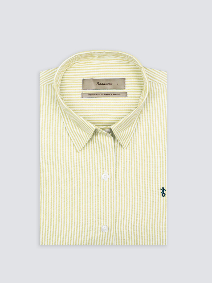 Camisa dama Suspiro de Algodón - Raya Amarilla 