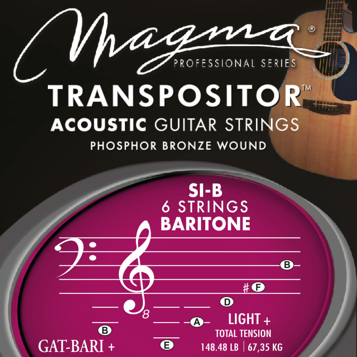 Encordado Acústica Transpositor Magma Baritono L+ GAT-BARI+ 