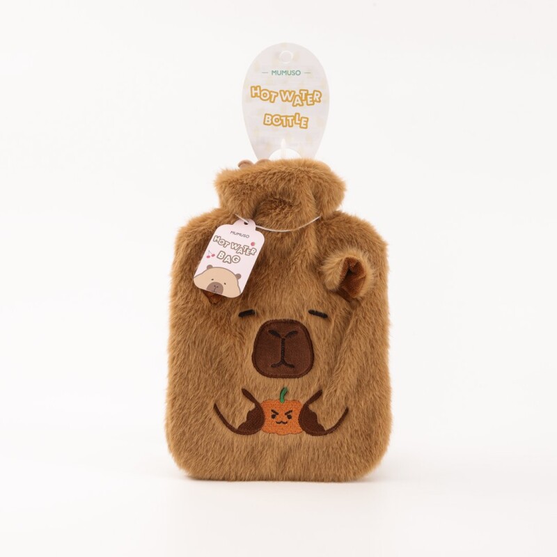 BOLSA DE AGUA CALIENTE CON DISEÑO DE CAPIBARA Y FRUTA (1000 ML / MARRÓN) BOLSA DE AGUA CALIENTE CON DISEÑO DE CAPIBARA Y FRUTA (1000 ML / MARRÓN)