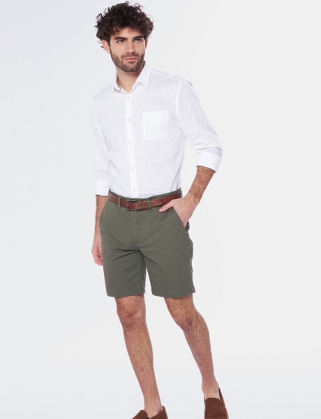 BERMUDA CLÁSICA CON SPANDEX Verde