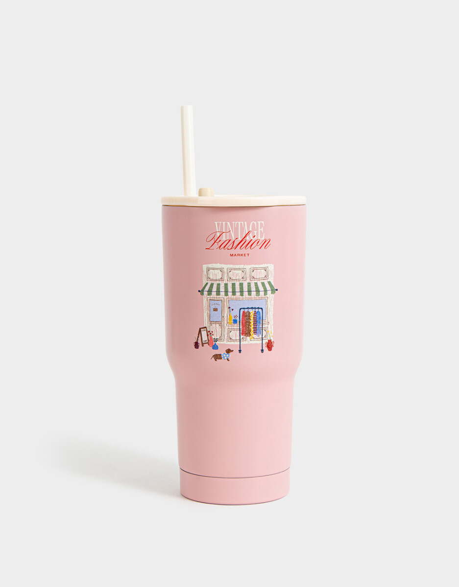 Vaso De 600 Ml Estampado Con Sorbete 