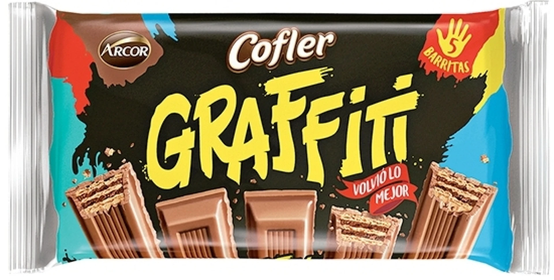 Waffle rellena con chocolate COFLER GRAFFITI 45g 