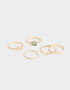Sets Anillos Piedra Anillos Sets De Metal - Dorado