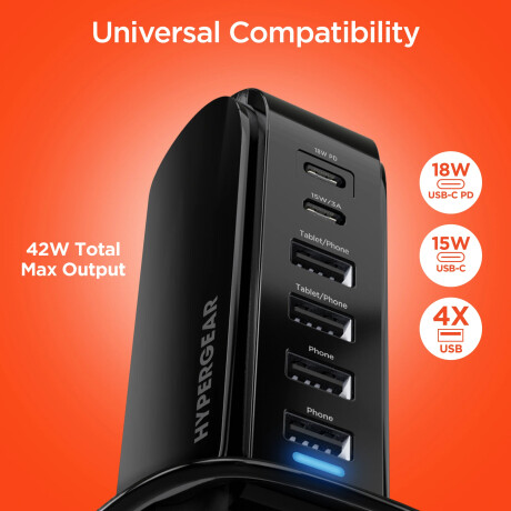 Estación de Carga Hypergear Power Tower 6 Usb 001