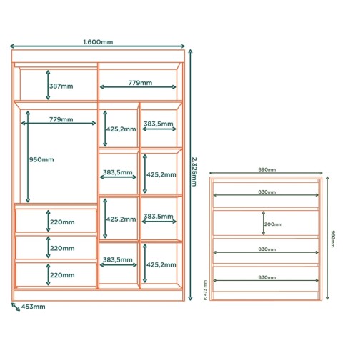 Combo Dormitorio Premium: Ropero Bagdá 100% MDF con Espejo y Cómoda Carla – Castaño Combo Dormitorio Premium: Ropero Bagdá 100% MDF con Espejo y Cómoda Carla – Castaño