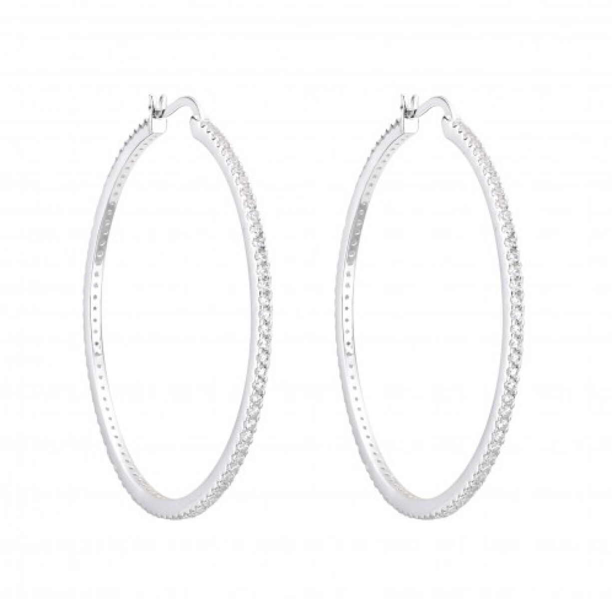 Par de aros de plata 925 con circonias. 