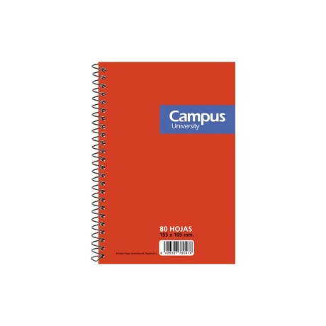 Libreta Campus cuadriculada Roja