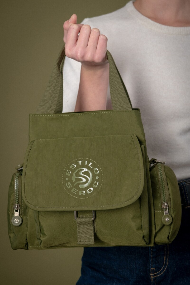 bolso morral doble fuelle verde