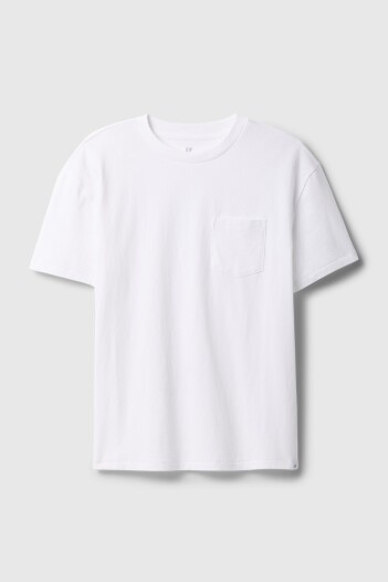 Remera Básico Con Bolsillo Niño Optic White 1