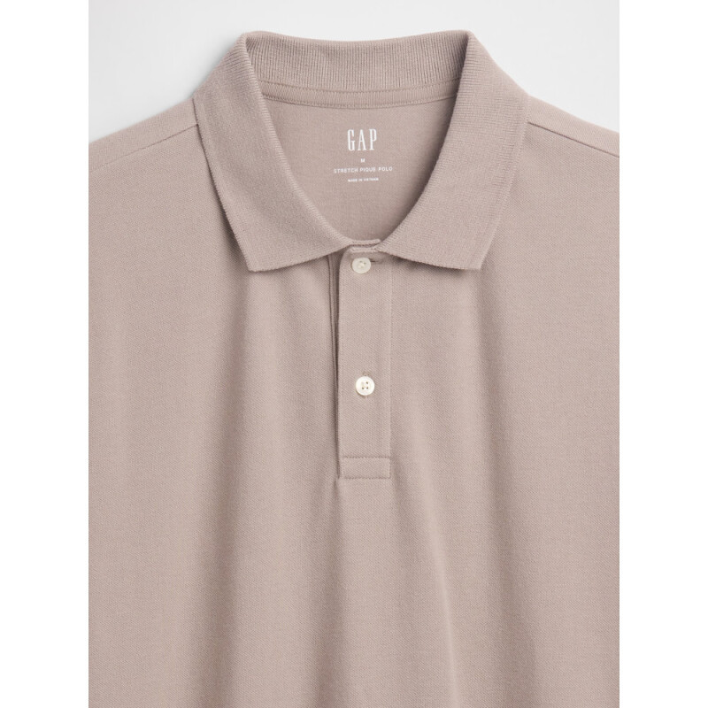 V-STRETCH PIQUE POLO - SOLID MEDIUM COOL BROWN