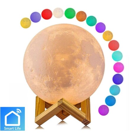 Lámpara Luna 3D Rgb Wifi Tuya Smart 001