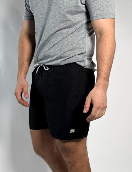 Short de baño liso Salvo Negro