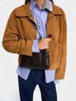 Bolso De Hombro Acolchado Con Solapa burdeos