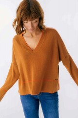 Sweater Saela Camel/Salmon