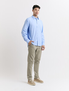 012675 CAMISA HARRINGTON LABEL Celeste Oscuro