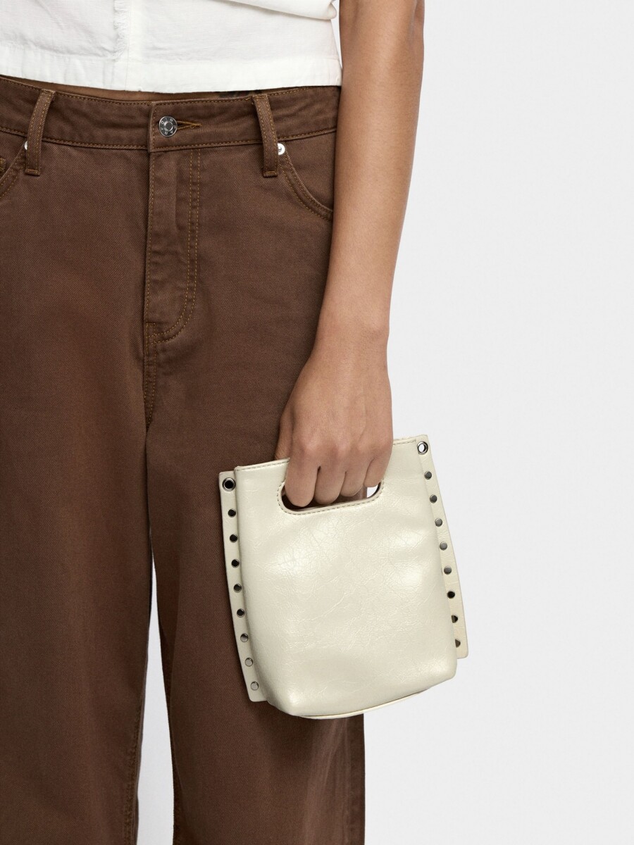 Bolso Tote Con Efecto Craquelado crudo