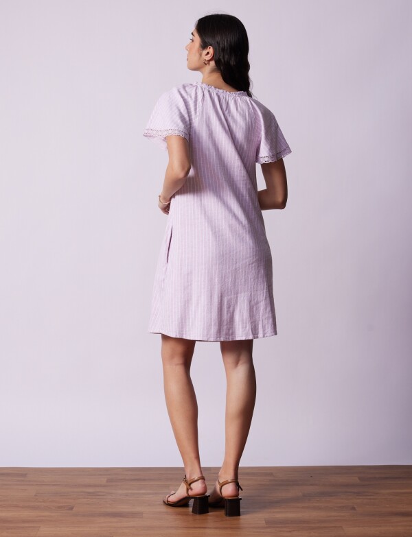 Vestido Lino Lineas LAVANDA