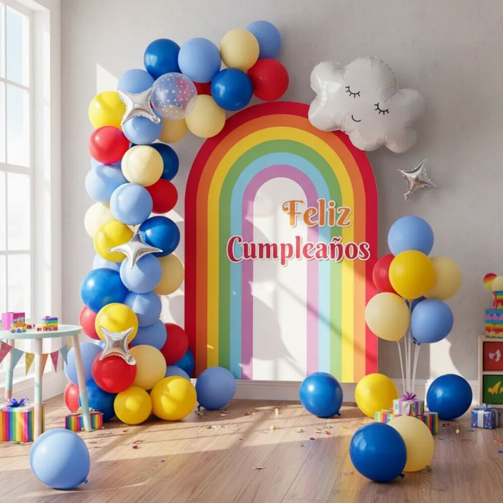 Set De Decoración Para Fiesta, Tema Arcoiris Set De Decoración Para Fiesta, Tema Arcoiris