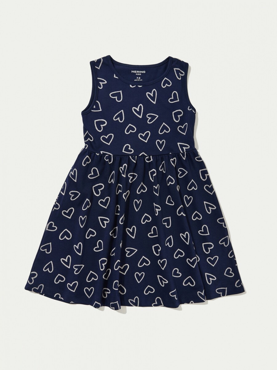 VESTIDO INFANTIL CON ESTAMPADO - AZUL 