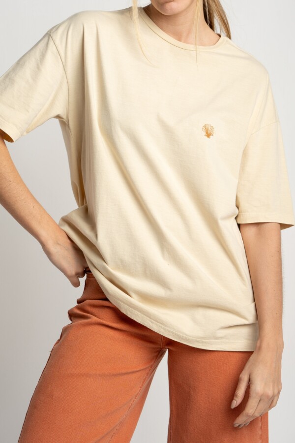Remera Algodon Lavado Print Mer Arena