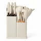 Set 19 Utensilios De Cocina Con Cuchillo Y Tabla Beige