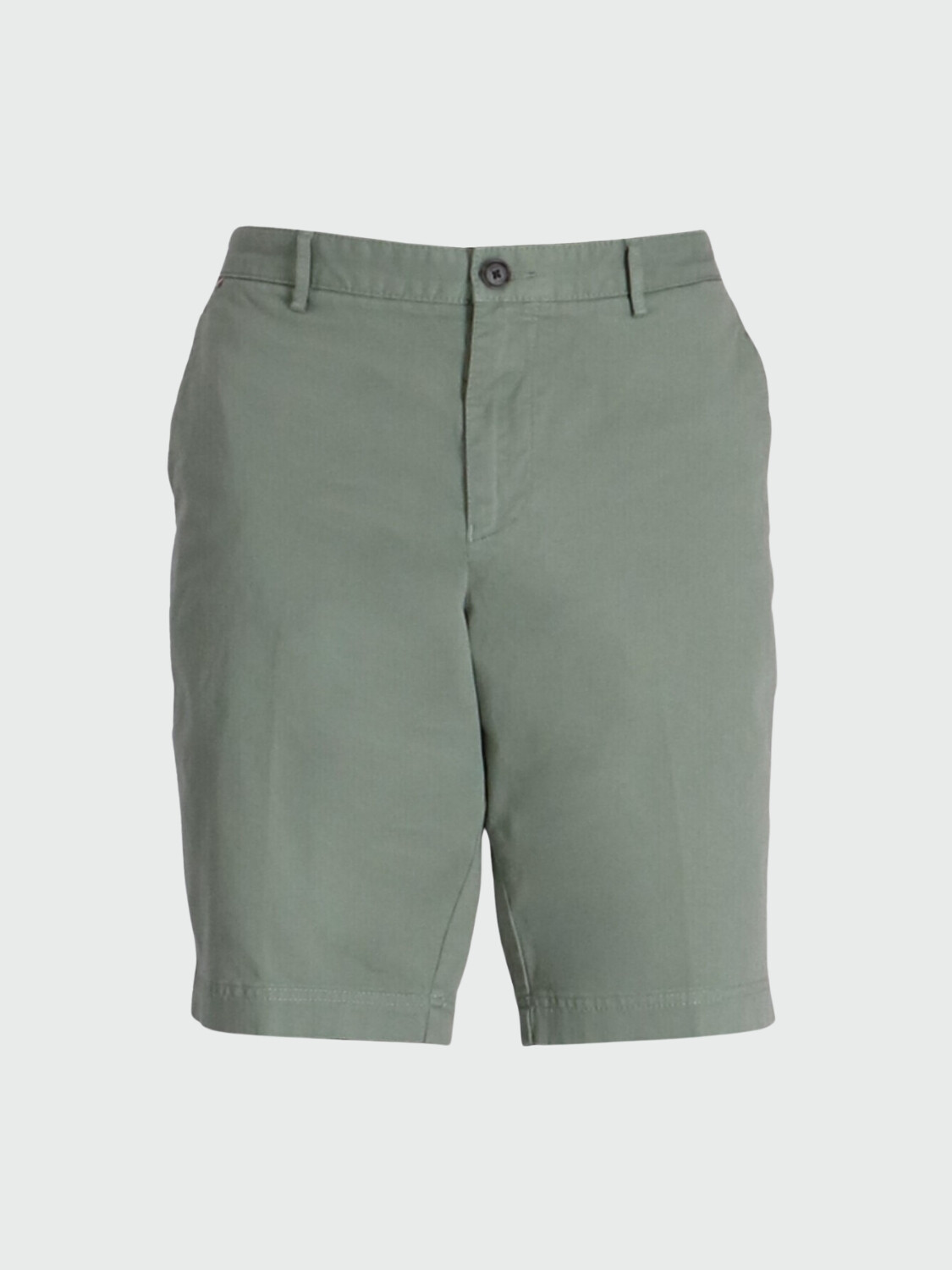 BOSS -Bermudas slim fit de gabardina de algodón elastizado Verde claro