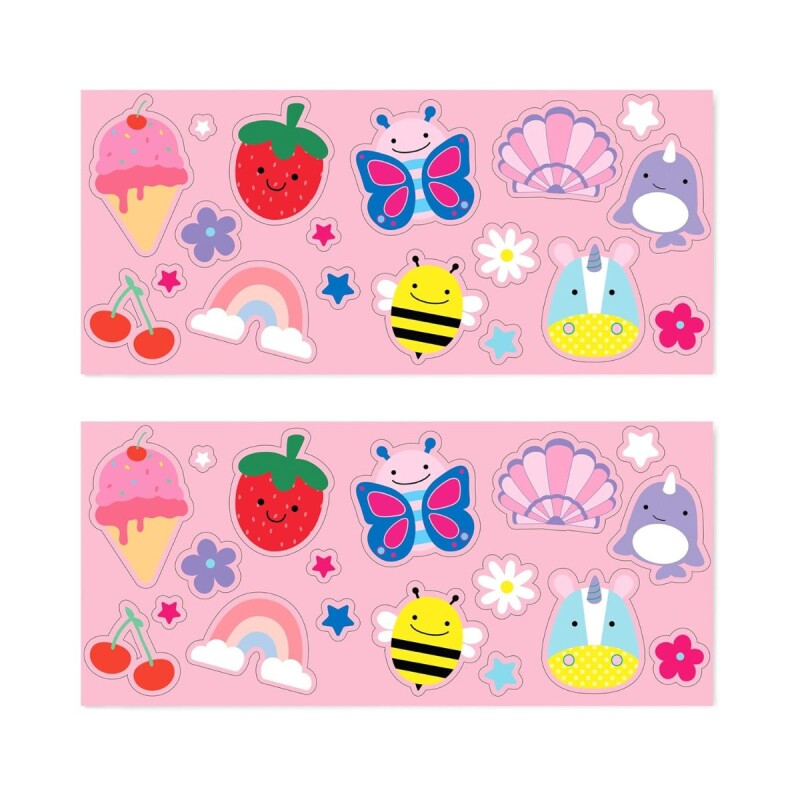 Botella infantil de acero inoxidable con stickers Rosa