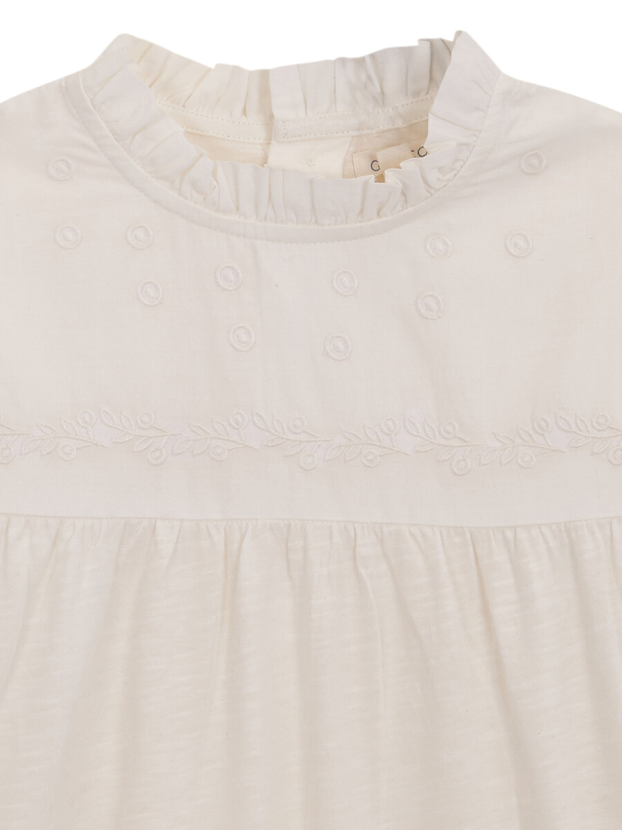 Camiseta Bordada Blanco Roto