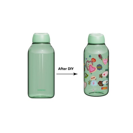 Botella DIY + stickers verde