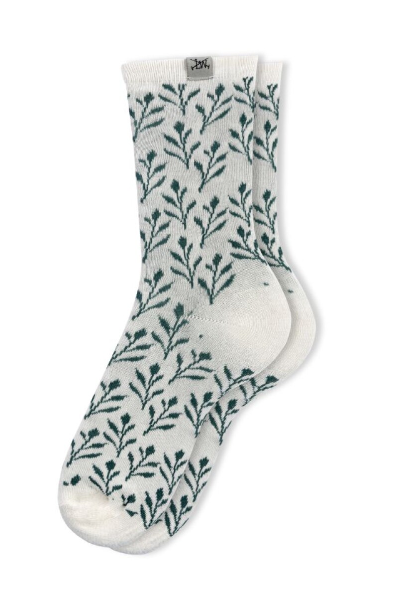 MEDIAS CON HOJAS PACK X 3 - Verde 