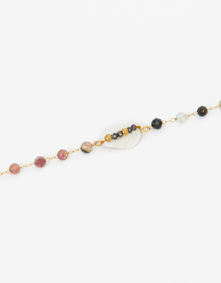 Pulseras Flexibles Piedra Pulsera De Acero Con Piedras - Combinacion Multicolor