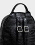 Mochilas Urbanas Mochila Efecto Croco Con Charm - Negro
