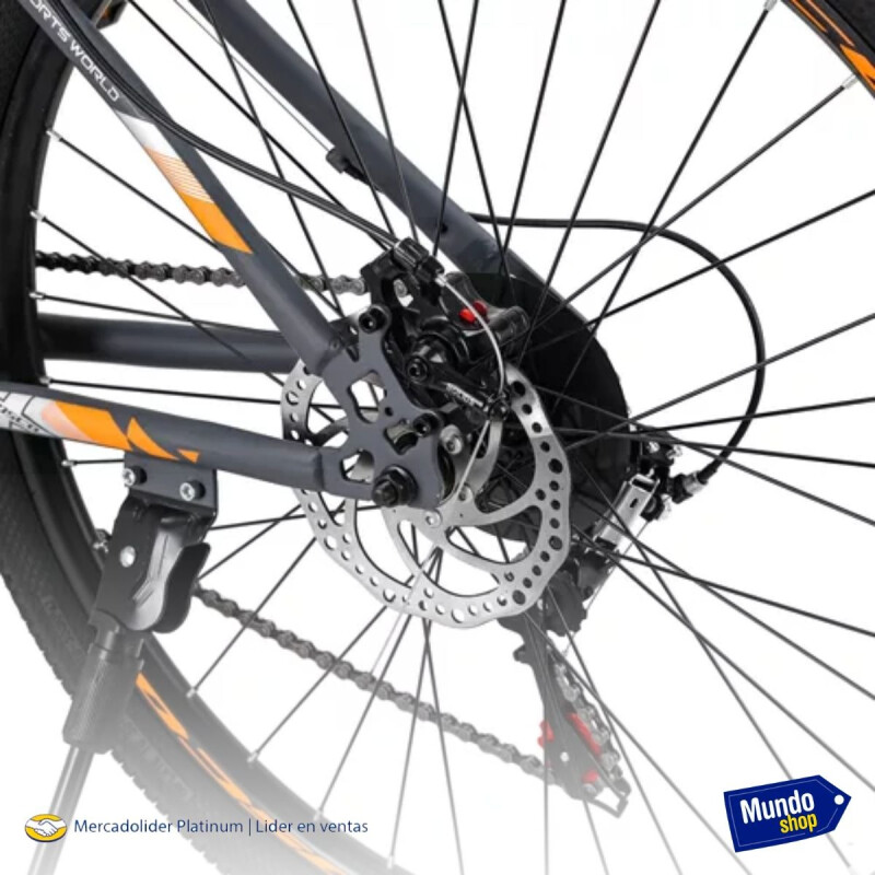 Bicicleta Montaña Rodado 26 Con 21 De Velocidad Aro 26 Naranja